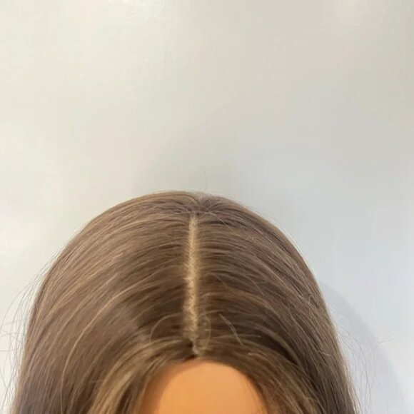 Blonde Balayage Wavy Light Ash Blonde w/ Brown Roots Wig 28" - Picture 4 of 7